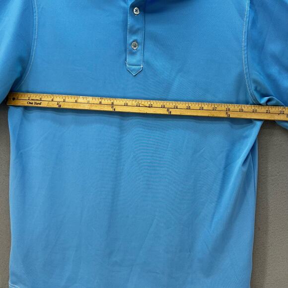 FootJoy Golf Polo Shirt Men's Size M Sky Blue Athletic Fit Menasha Athlesiure - Picture 10 of 12